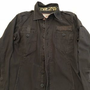 Dark Grey A Kurtz Fitted Army Shirt